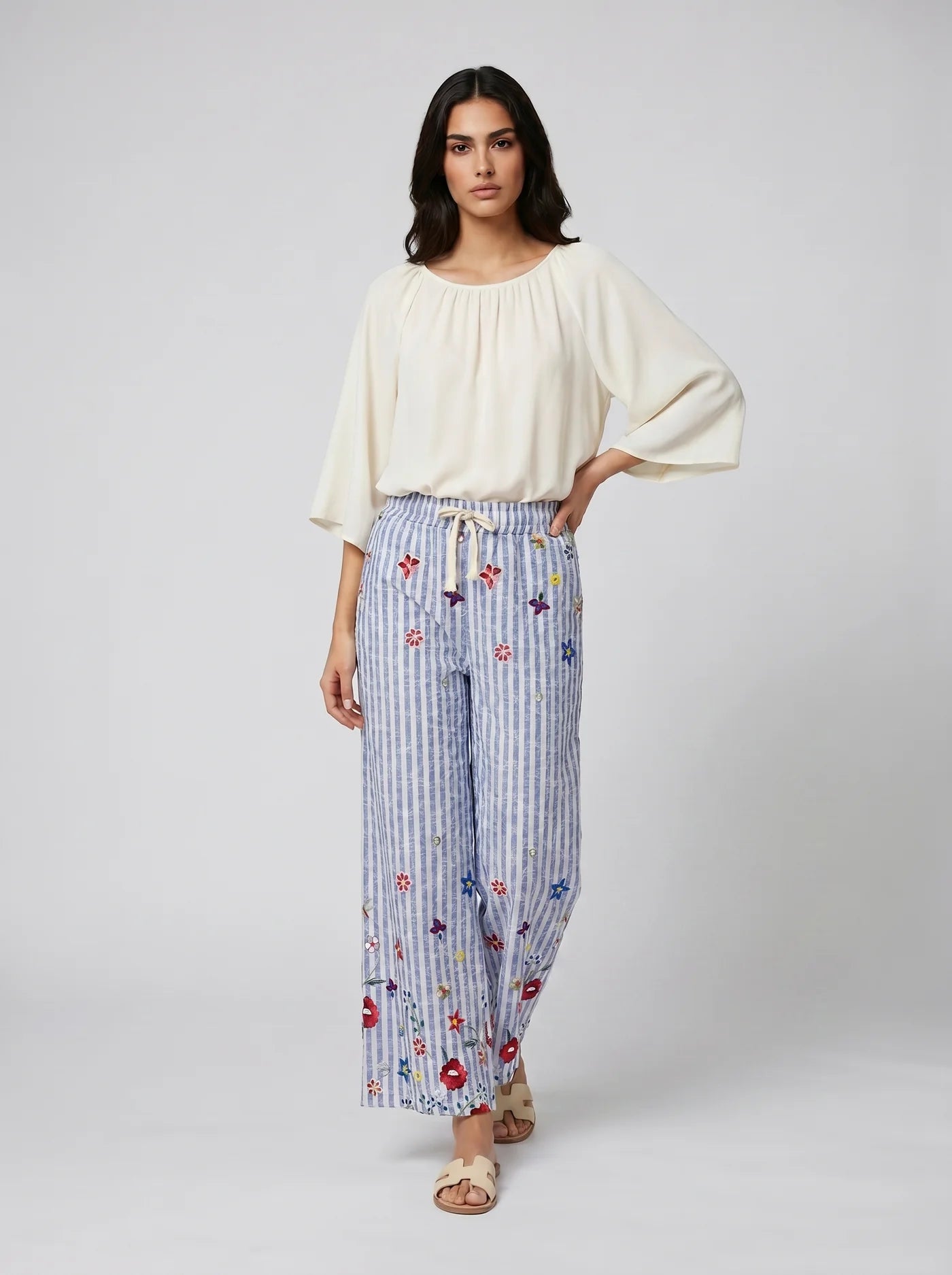 “Nina “ Italian embroidered cullottes