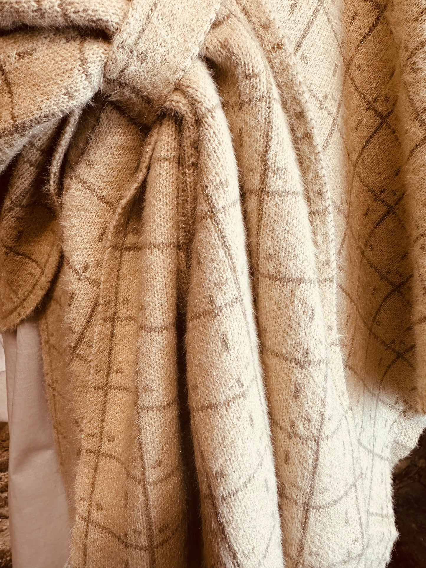 “Amèile” beige cape wrap/stole