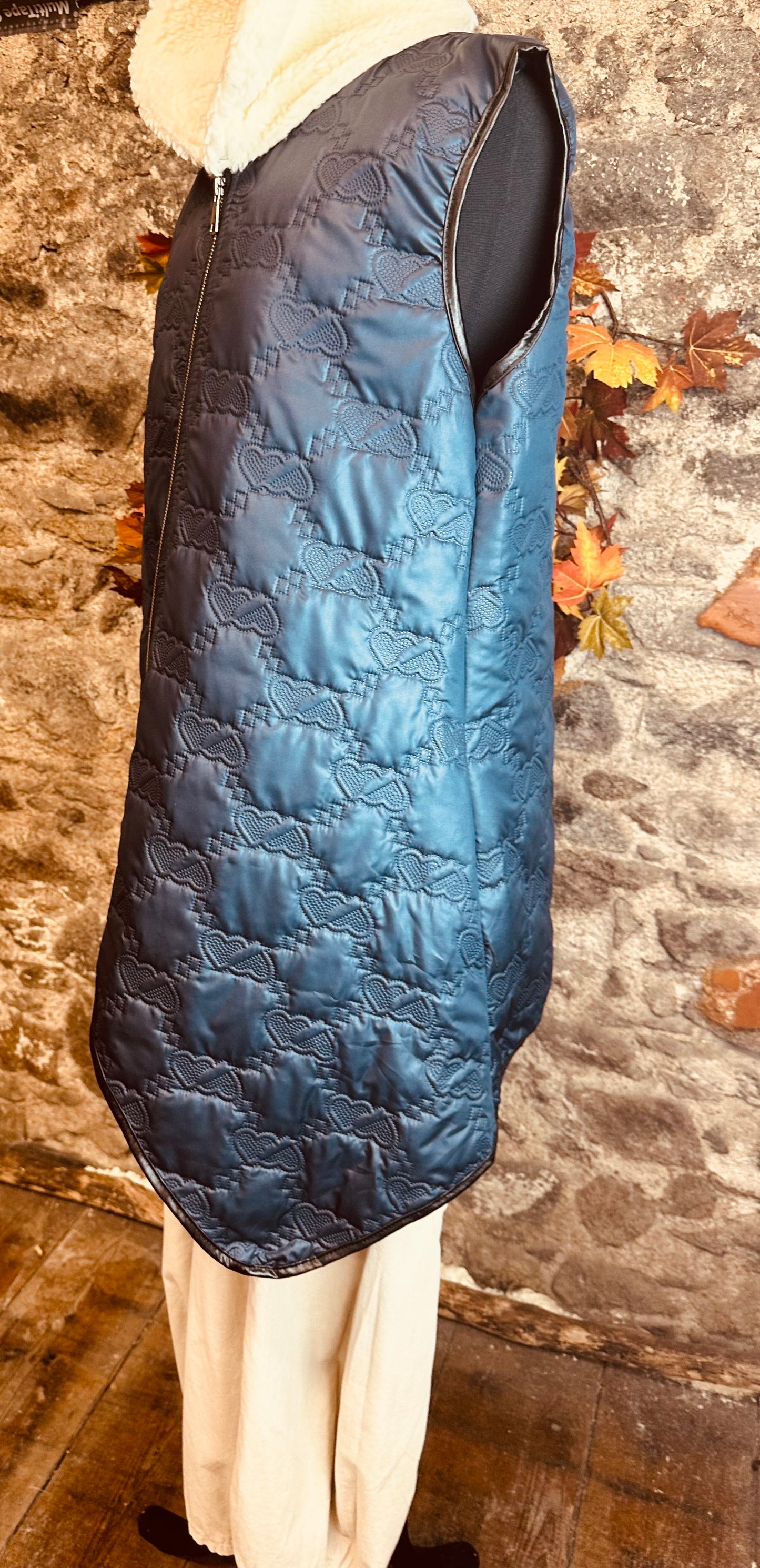 “Jennie “ indigo navy Italian dove tail gilet