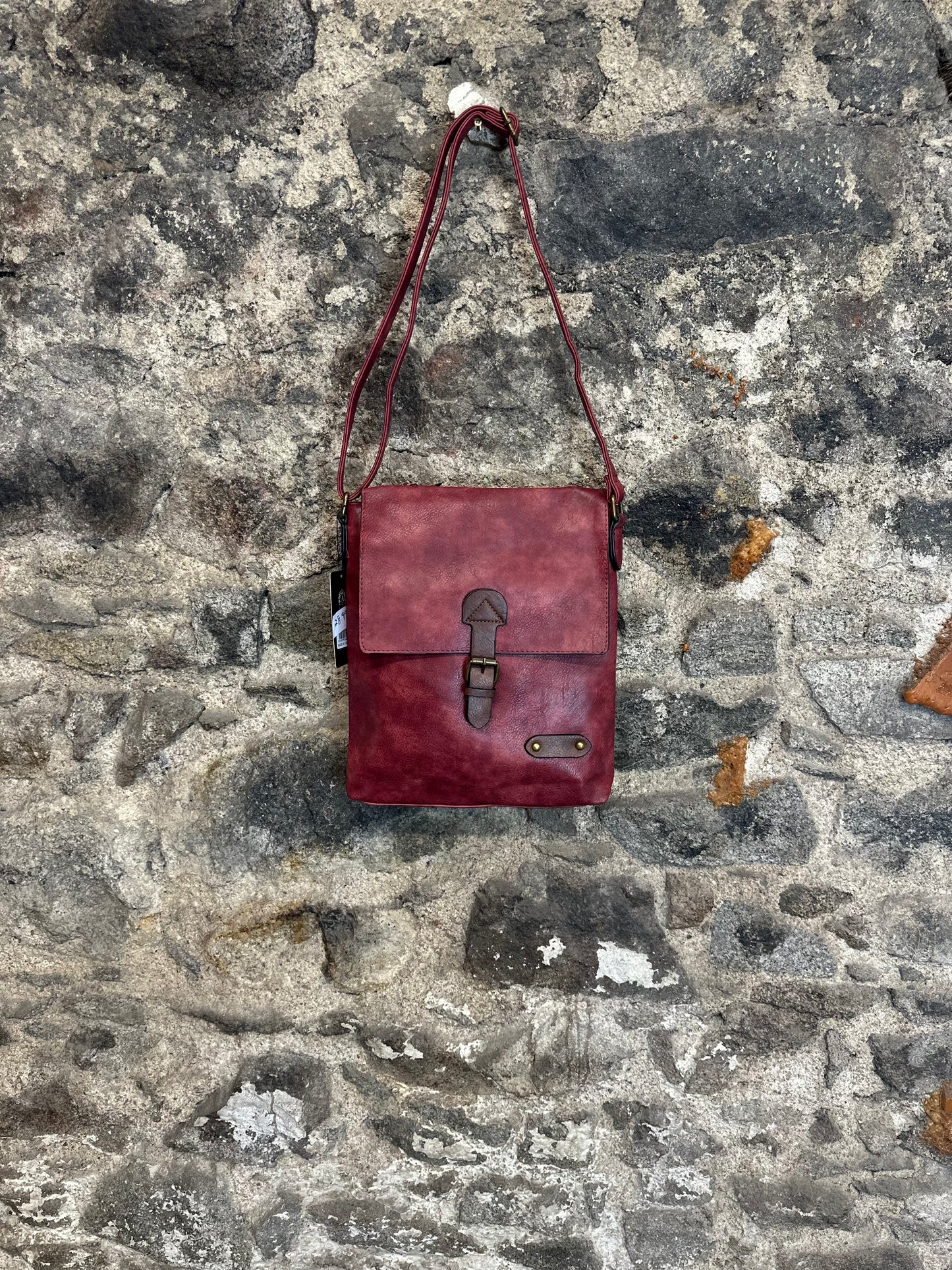 “Maggie  “ Bordeaux vegan satcel crossbody