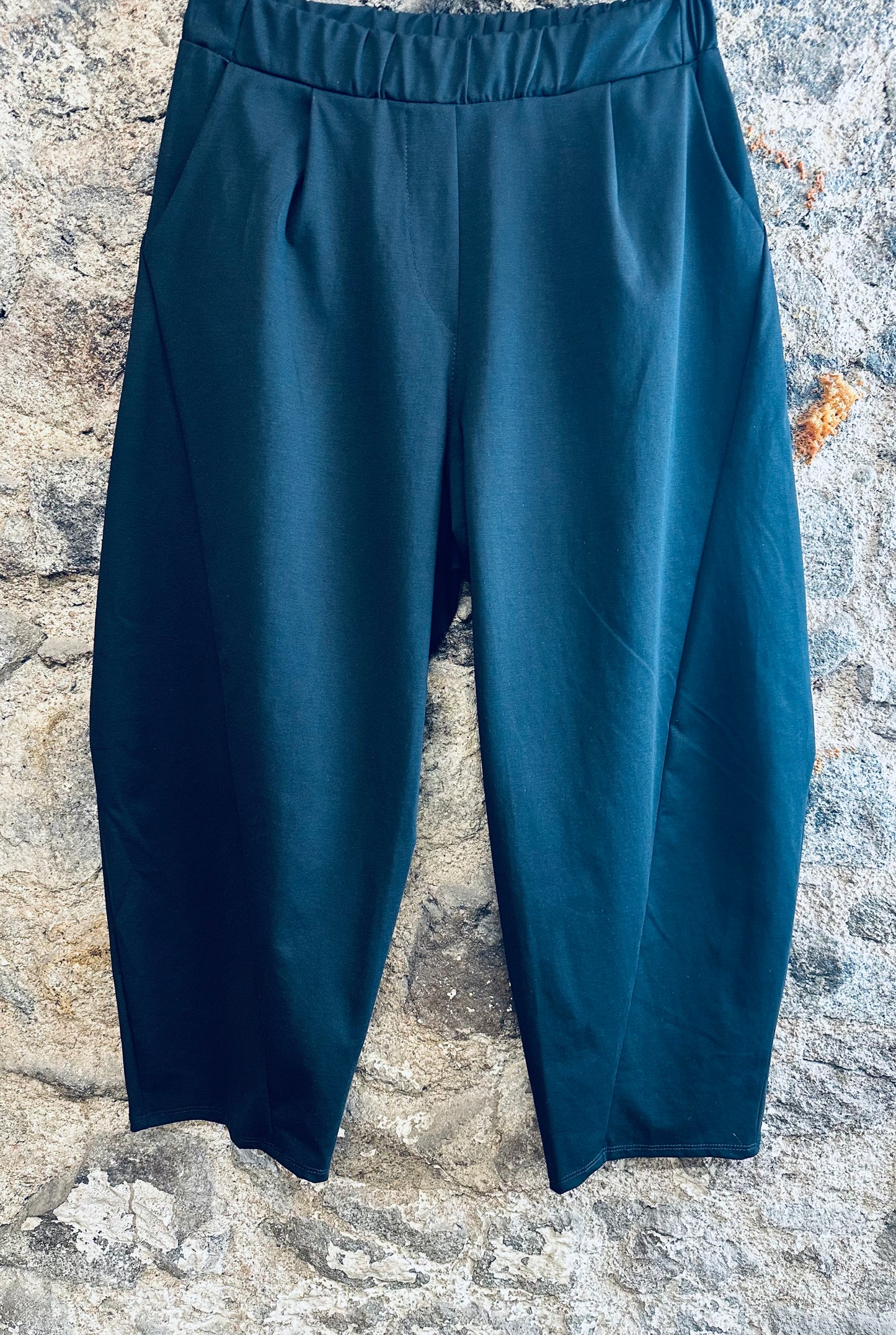 “Lottie “ebony black Italian cocoon pants