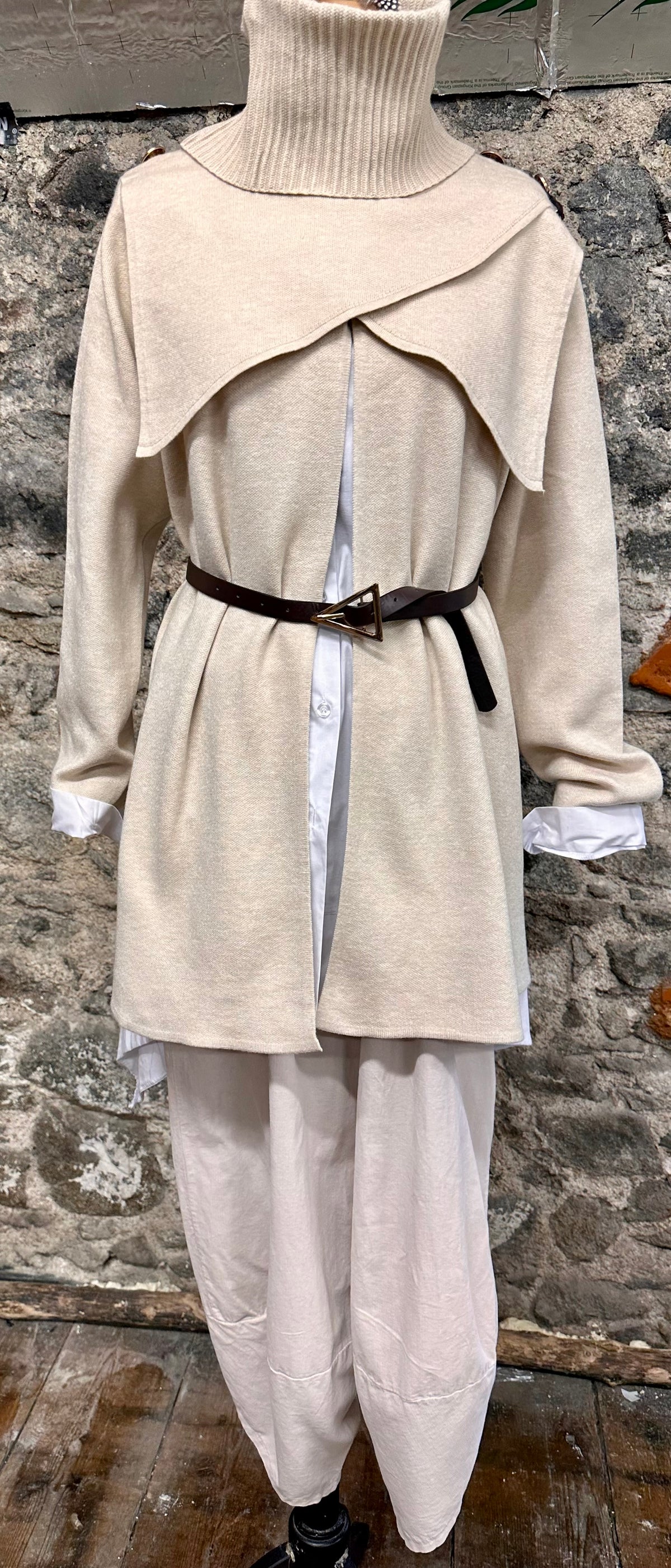 “Rosie “ cream Italian cape knit