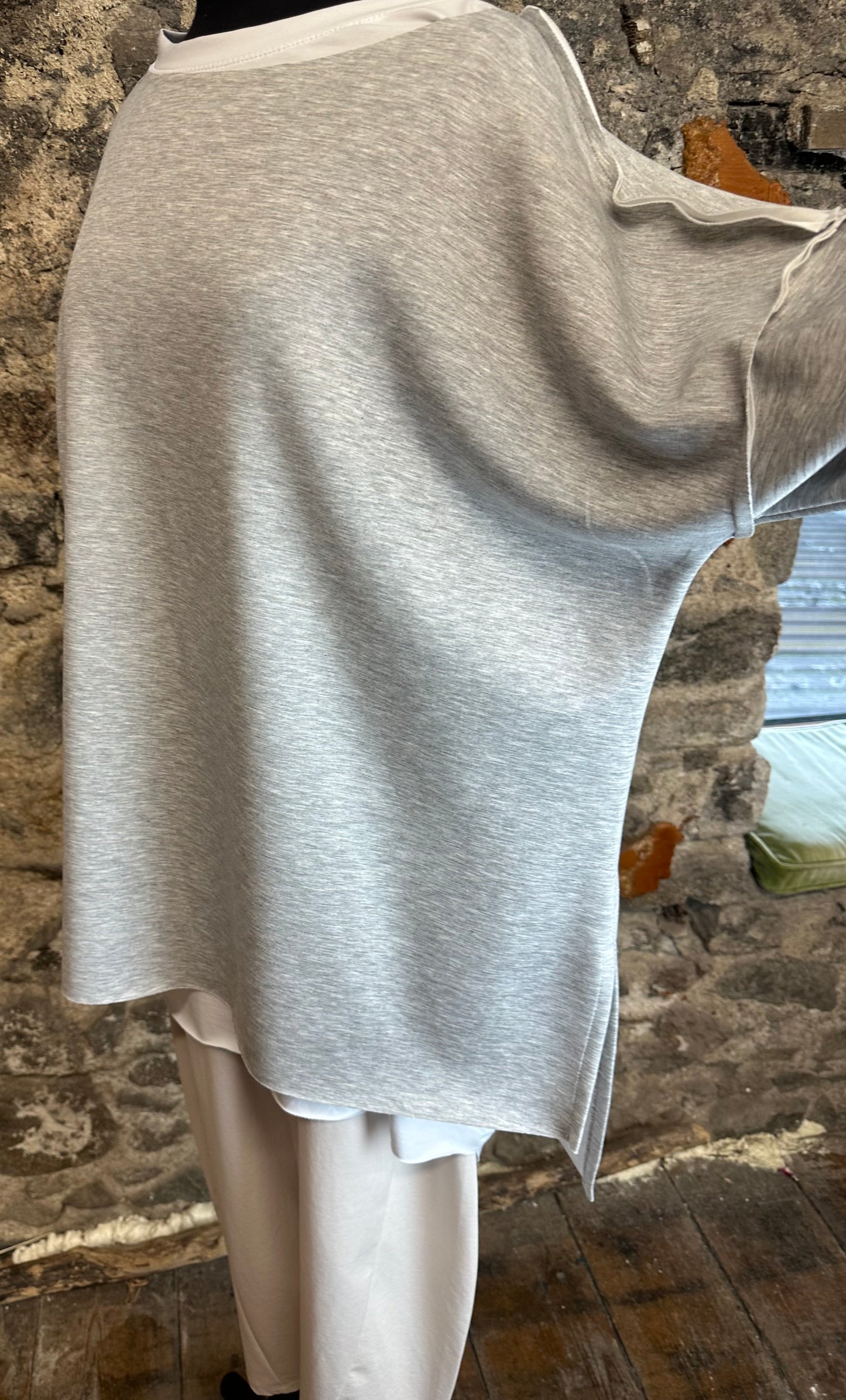 “Erica “ relaxed fit seamed sweatshirt dove grey