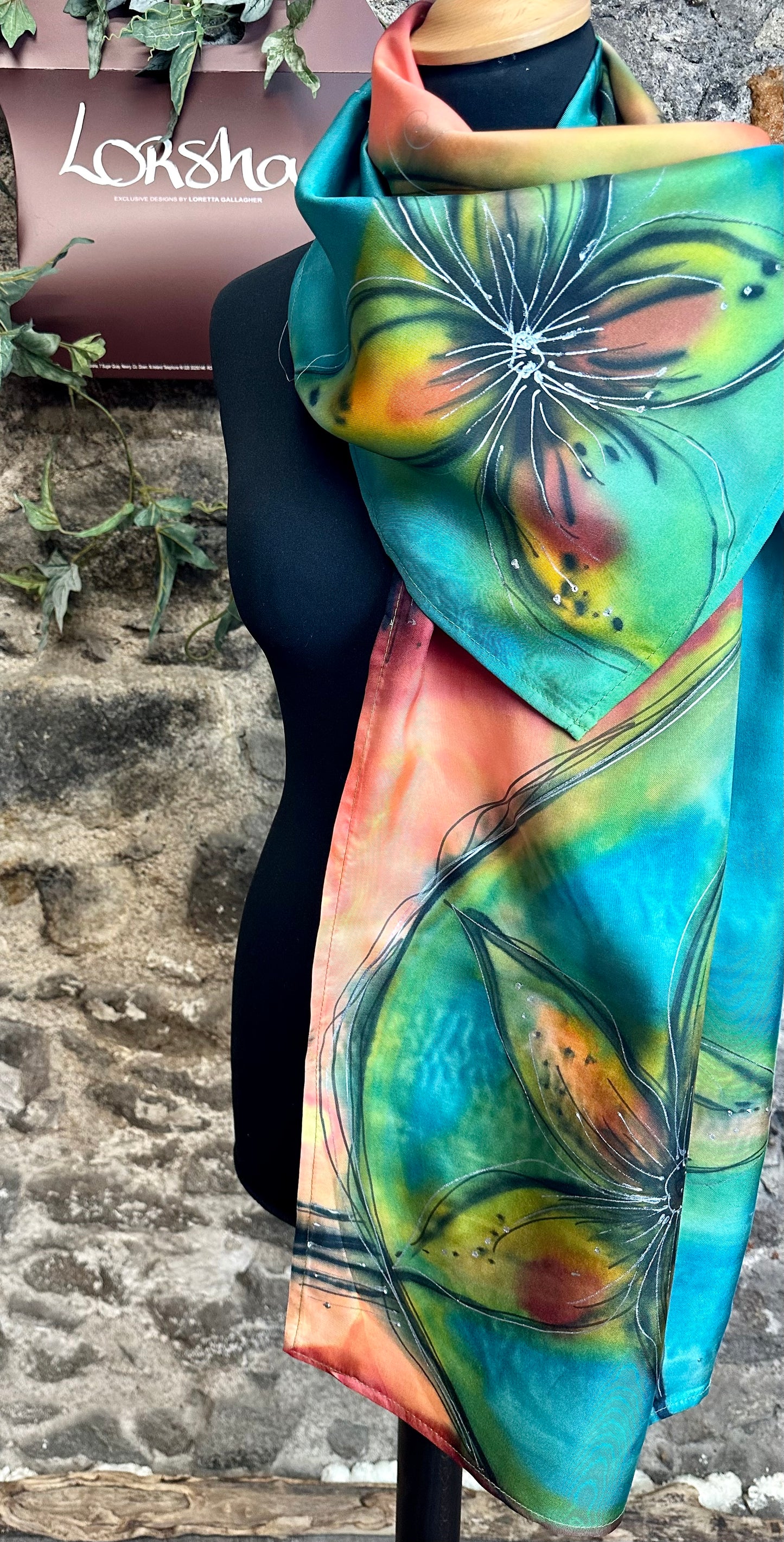 Lorshadesign Handpainted silk scarf collection