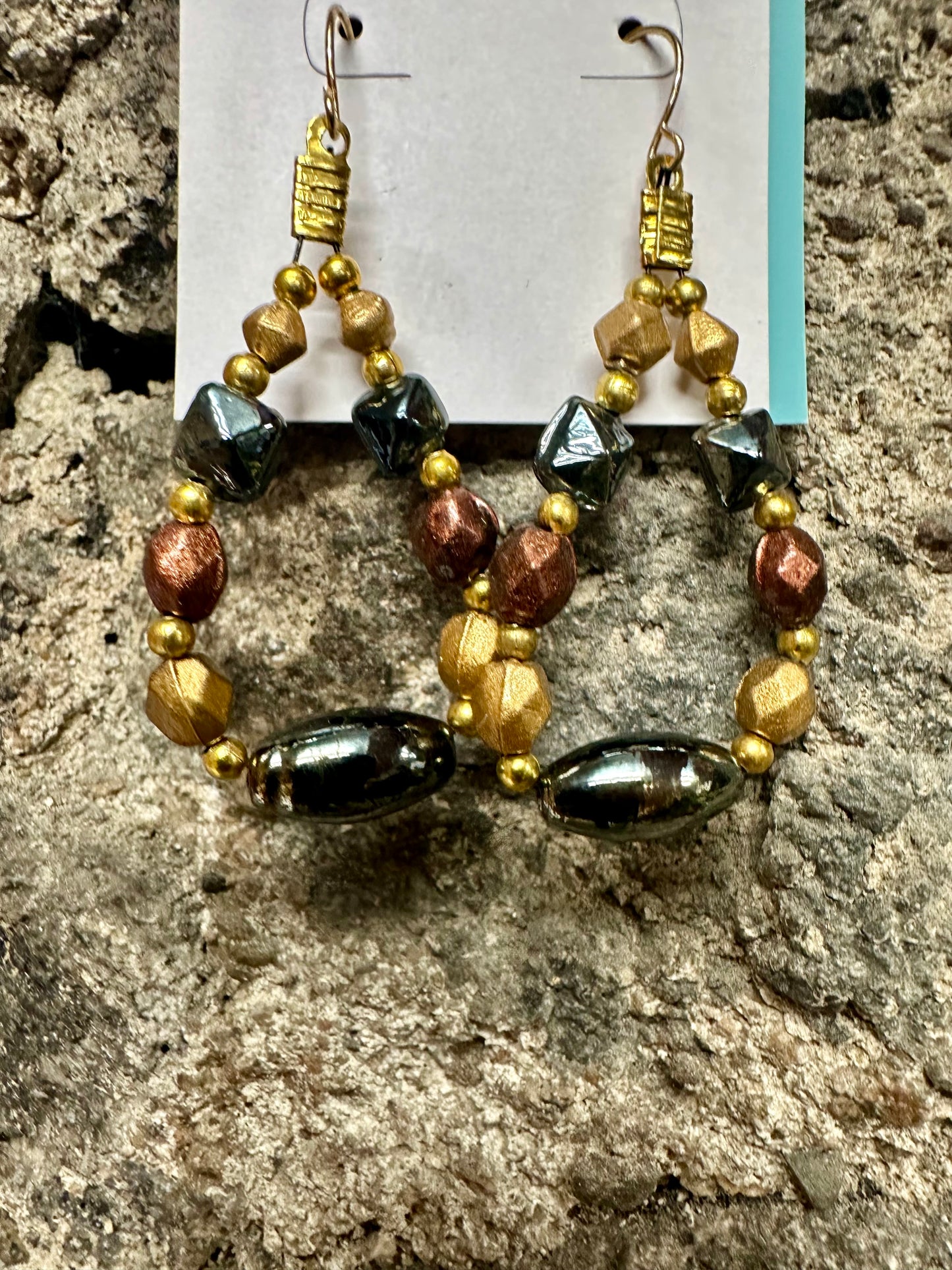 Multi bead drop earrings