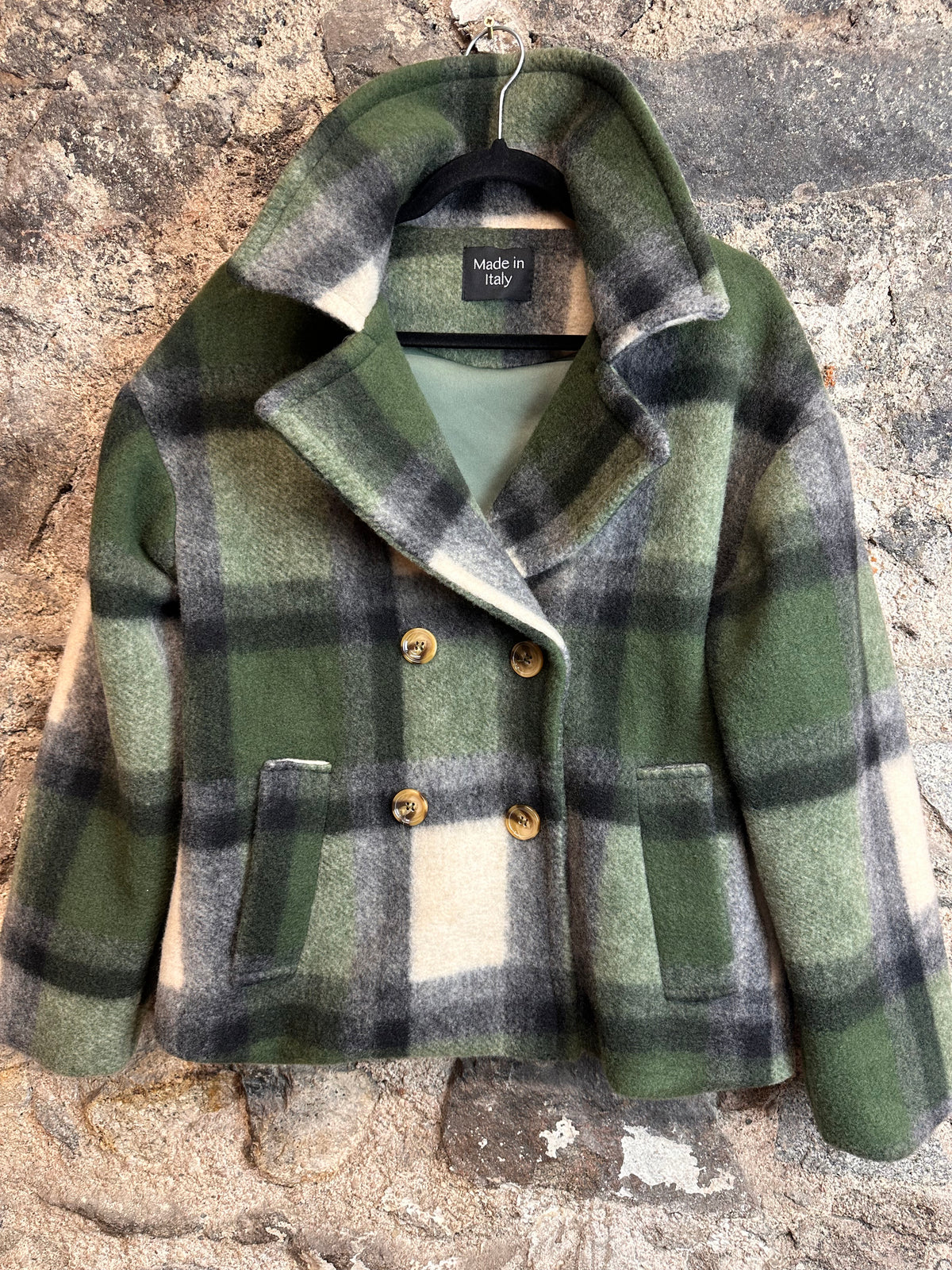 “Rita” Forest 🌳 Italian check shacket coat