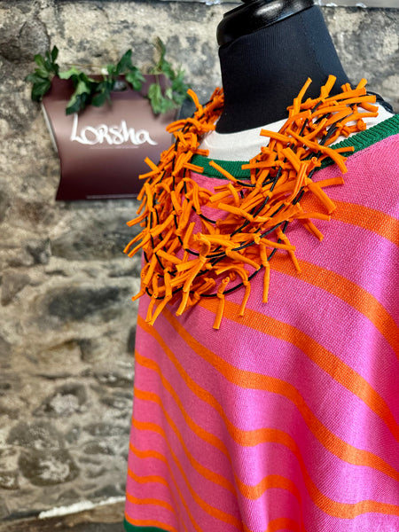 Tangerine Italian statement fabric neckpiece