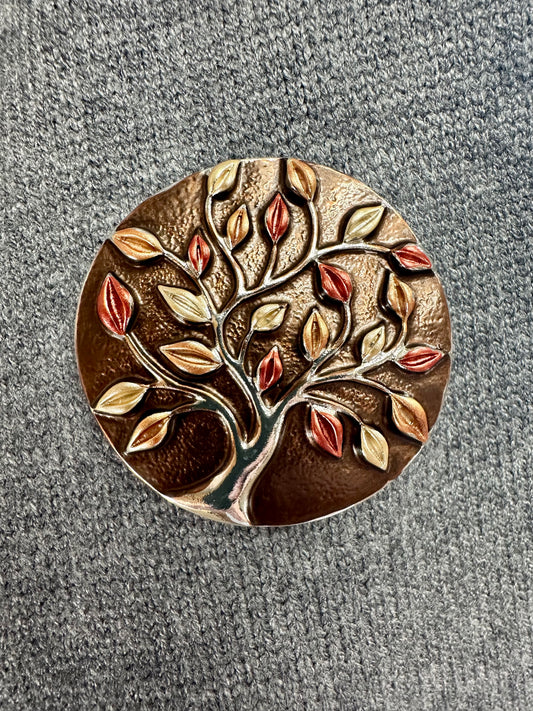 Magnetic nickel free tree of life brooch