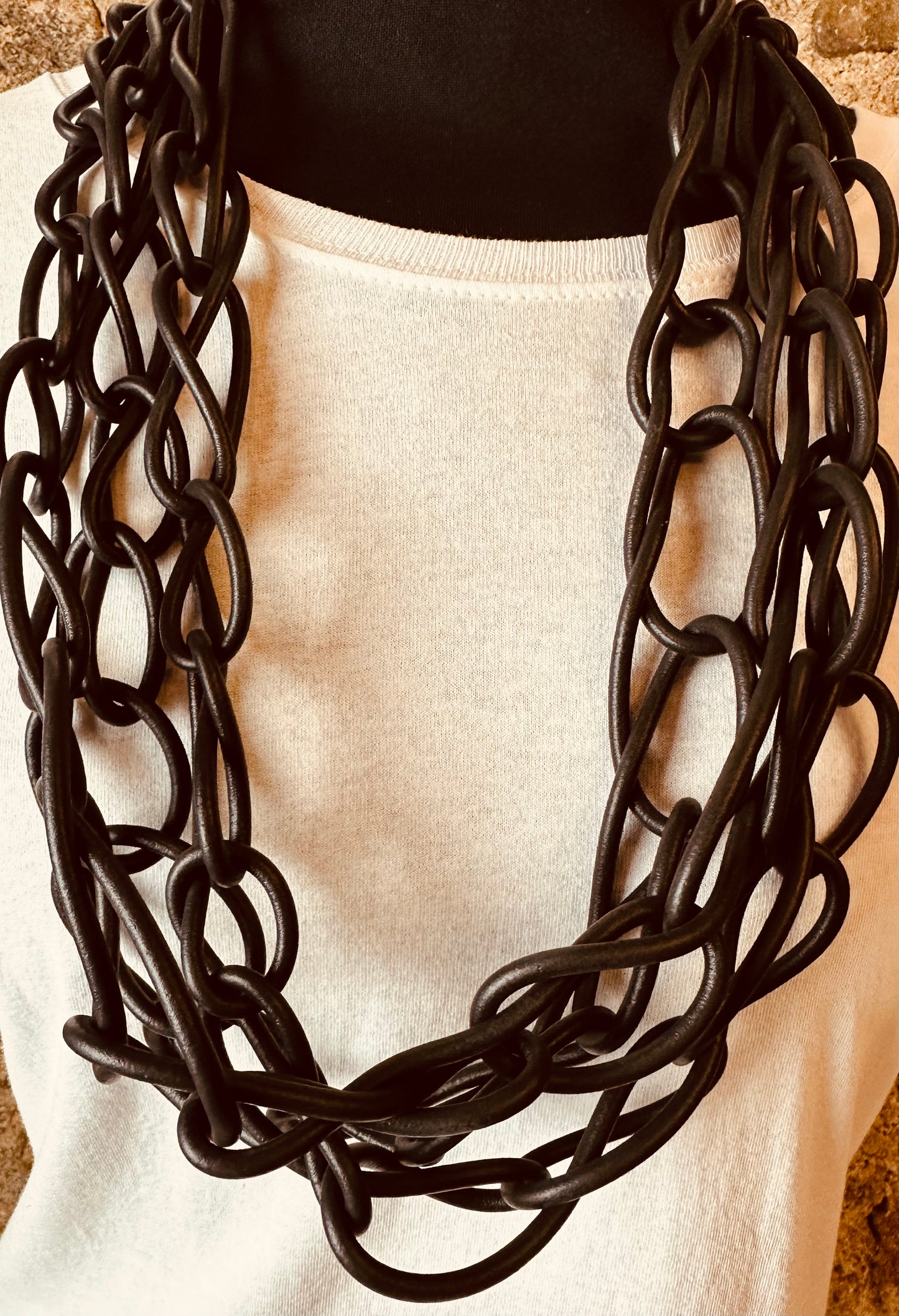 Black neophane statement neckpiece