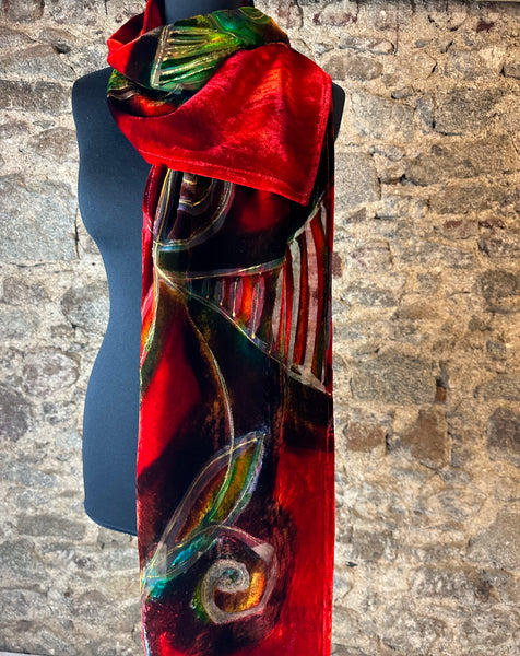 Lorshadesign Handpainted Devore velvet scarf collection