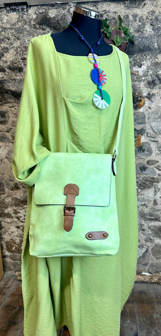 “Maggie “ pistachio vegan satchel