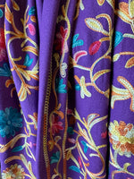 “Mia “ super soft large italian embroidered wrap viola