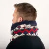 Heritage fair -isle navy and Bordeaux neck warmer