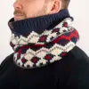 Heritage fair -isle navy and Bordeaux neck warmer