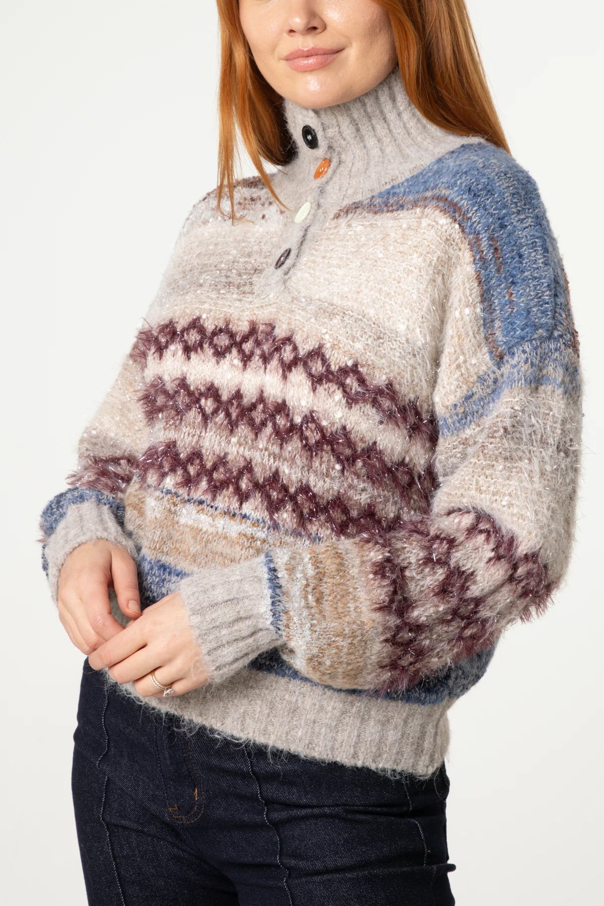 “Jane “ super soft natural  fair isle knit