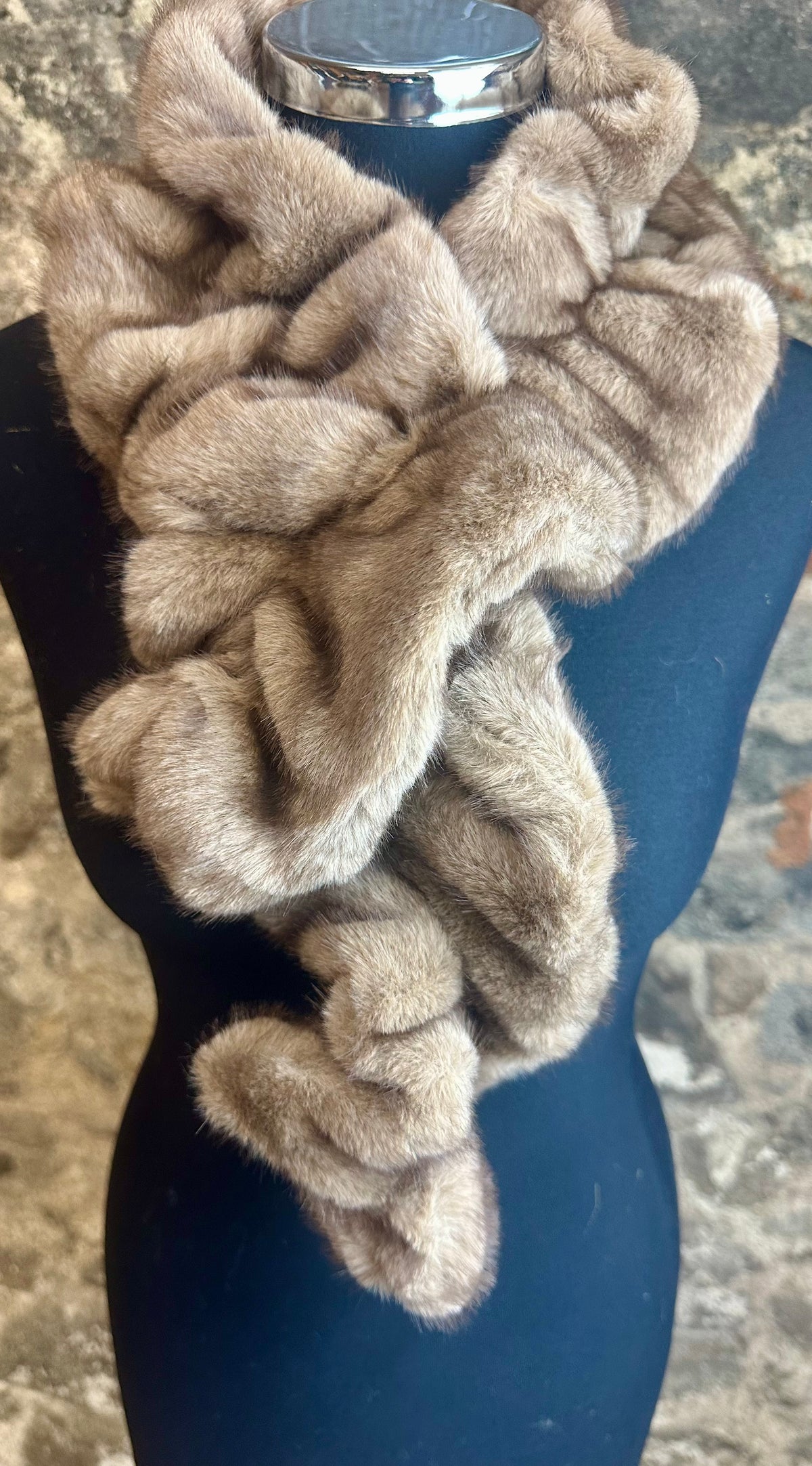 The “ Mabel “ mocha vegan fur collar