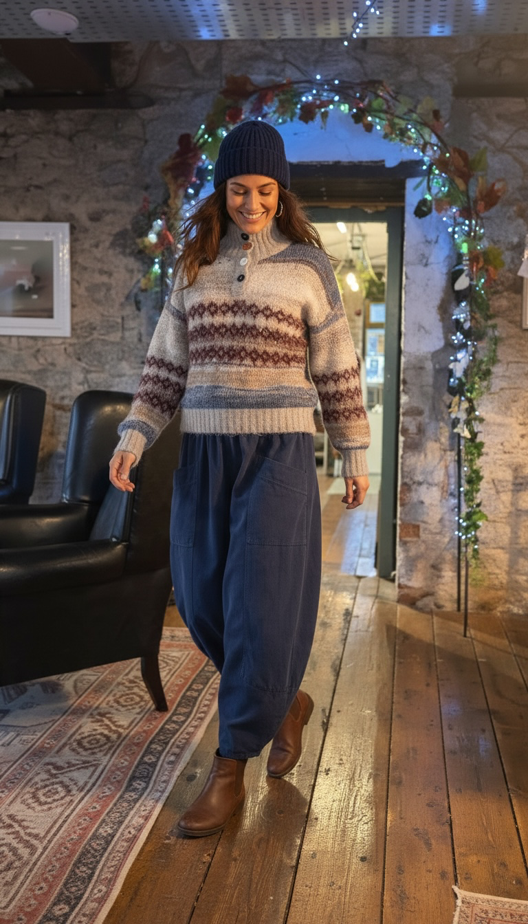 “Jane “ super soft natural  fair isle knit