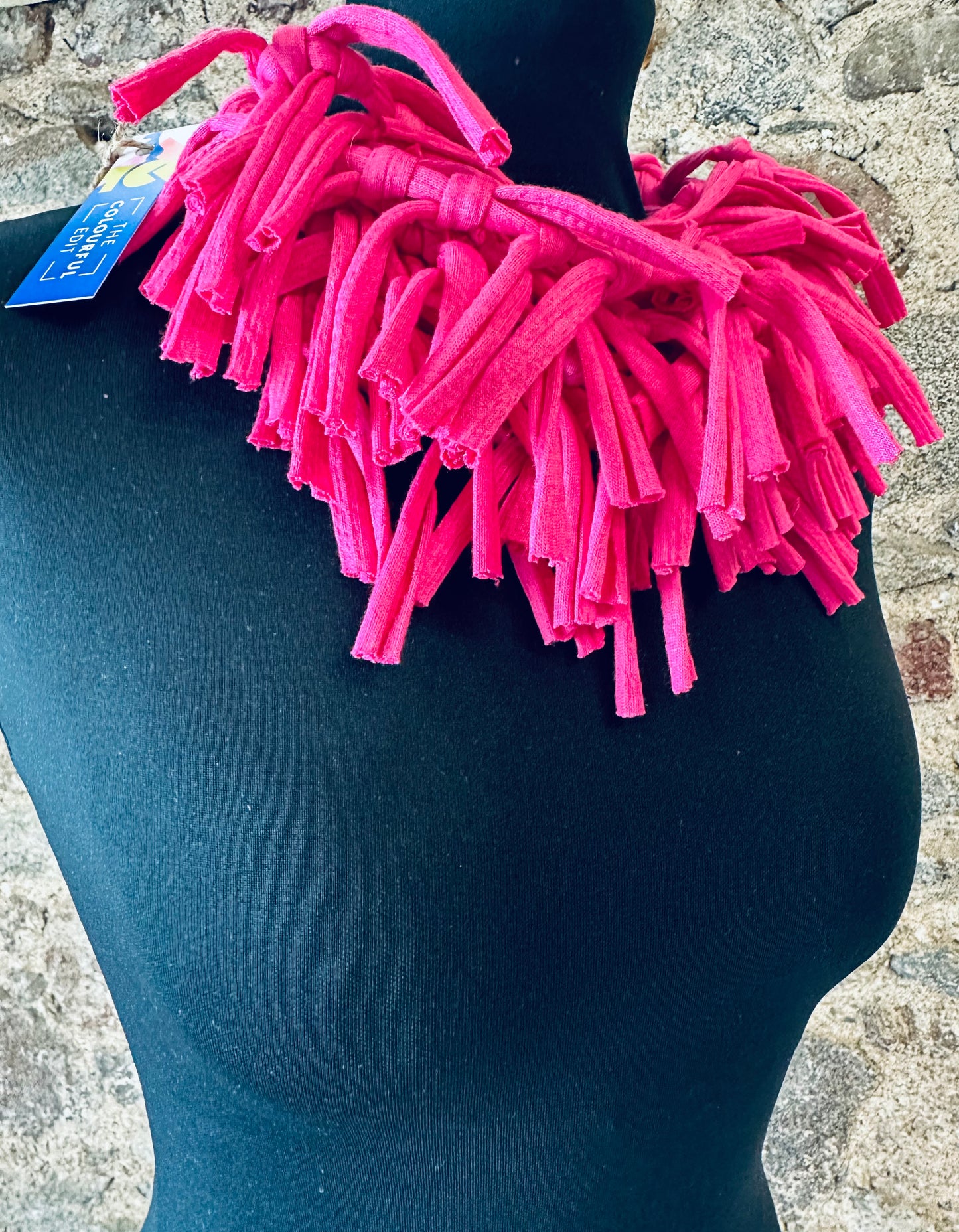 “Abby “The Colourful Edit , fuchsia hand made collar