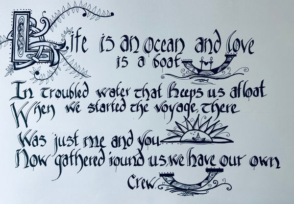 “The voyage “illustrated calligraphy